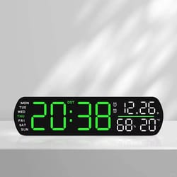led digital alarm clock with temperature humidity dual alarm and auto dim display