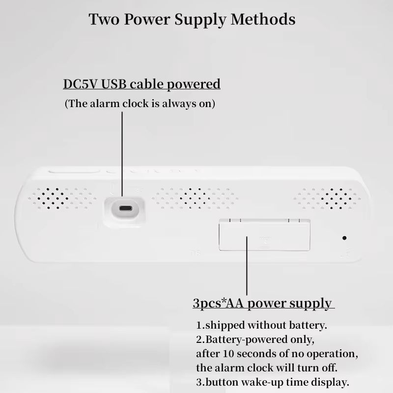 LED Digital Alarm Clock With Temperature Humidity Dual Alarm And Auto Dim Display 4