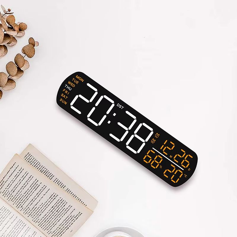 LED Digital Alarm Clock With Temperature Humidity Dual Alarm And Auto Dim Display 7