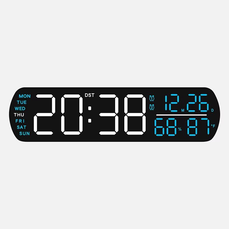 LED Digital Alarm Clock With Temperature Humidity Dual Alarm And Auto Dim Display 8