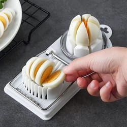 2 in 1 stainless steel egg slicer for hard boiled eggs and soft fruits