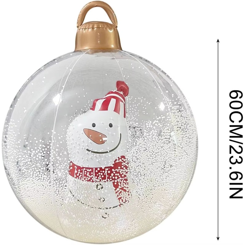 60cm Giant Inflatable Christmas Ball Outdoor Yard Ornament Weatherproof PVC Holiday Decor 6
