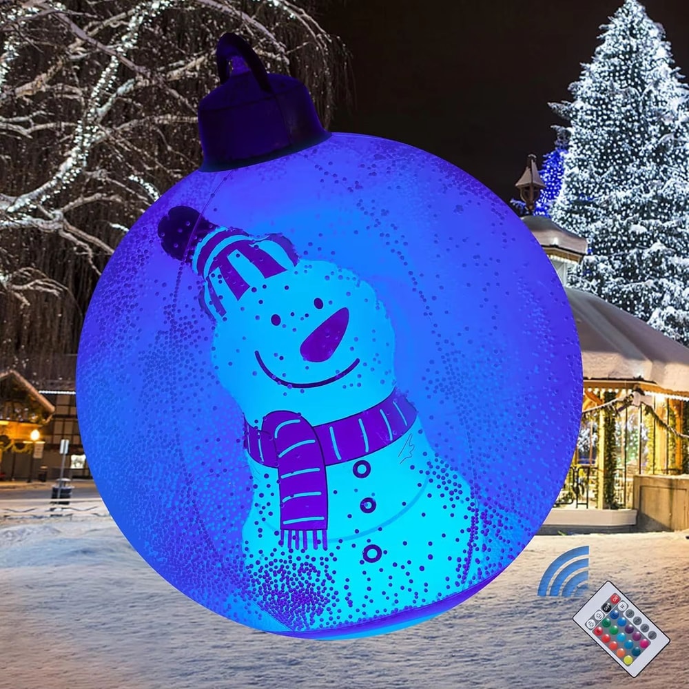 60cm Giant Inflatable Christmas Ball Outdoor Yard Ornament Weatherproof PVC Holiday Decor 10