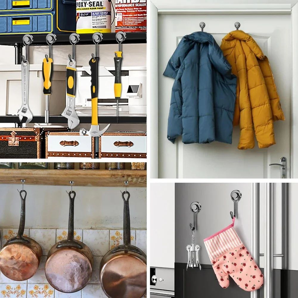 Heavy Duty Magnetic Swivel Hooks Neodymium Cruise Hooks For Fridge Grill And Locker Storage 3