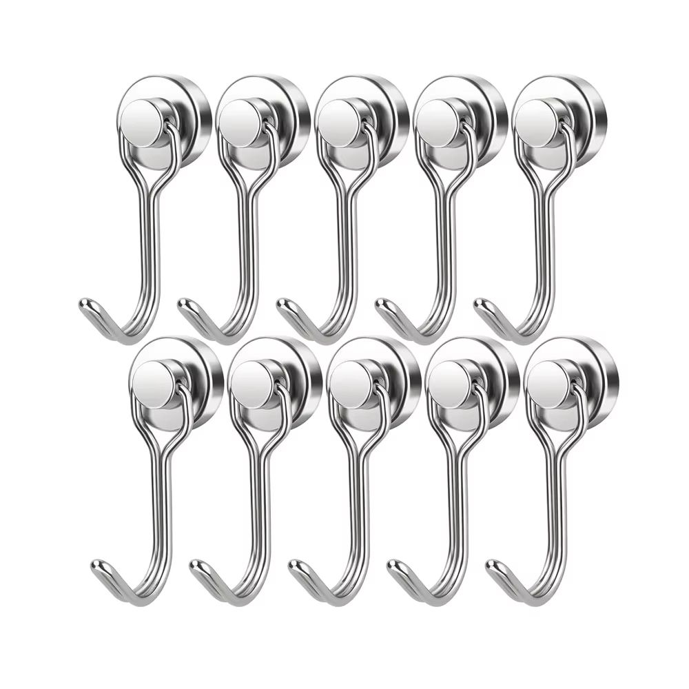 Heavy Duty Magnetic Swivel Hooks Neodymium Cruise Hooks For Fridge Grill And Locker Storage 10