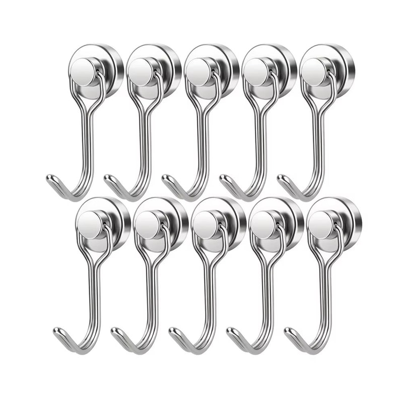 Heavy Duty Magnetic Swivel Hooks Neodymium Cruise Hooks For Fridge Grill And Locker Storage 10