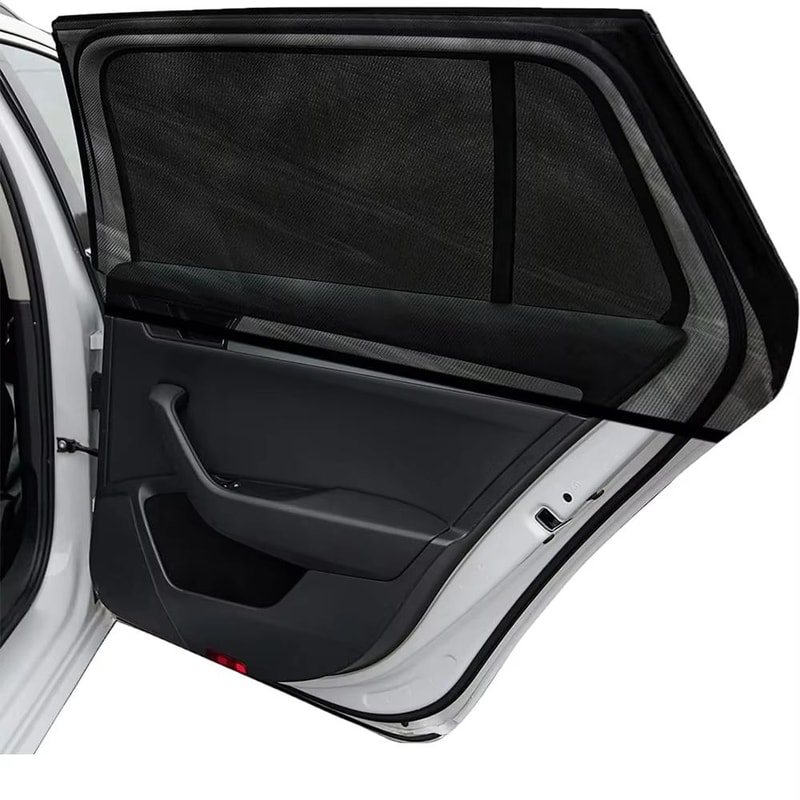Universal Magnetic Car Window Sunshade Curtains UV Protection Mesh Mosquito Net For SUV And Sedan 0