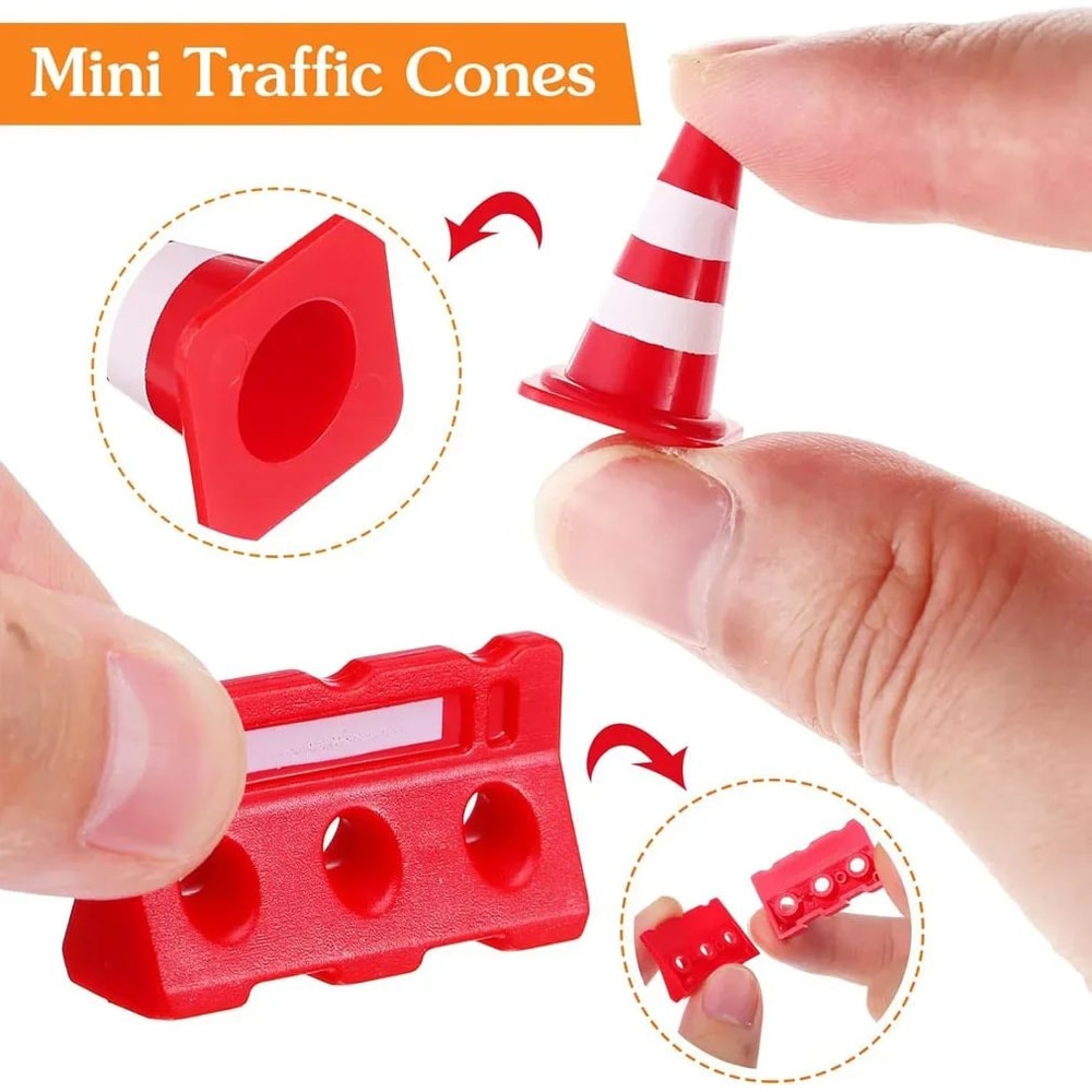 12pcs Mini Construction Traffic Sign Toy Set Kids Road Signs And Cones Educational Playset 1