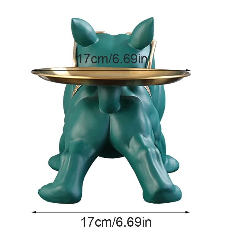 118in Bulldog Storage Statue Resin Dog Figurine With Tray For Home Decor 5
