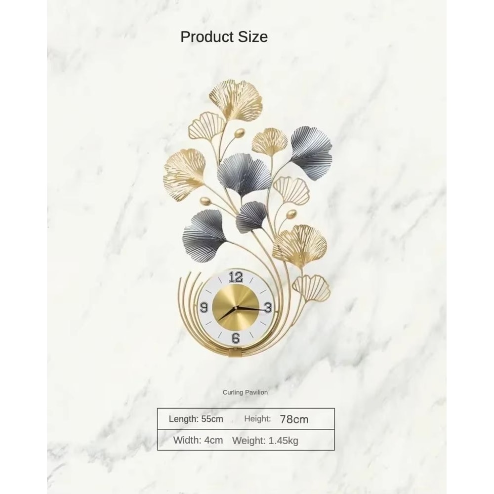 Large 78cm Metal Ginkgo Biloba Wall Art Decor For Living Room 5