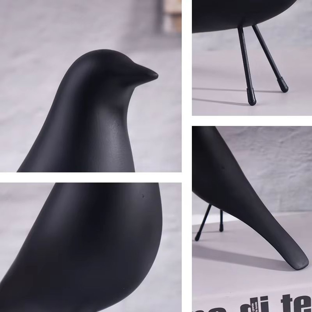 Nordic Minimalist Bird Sculpture Resin Ornament For Modern Home Decor 4