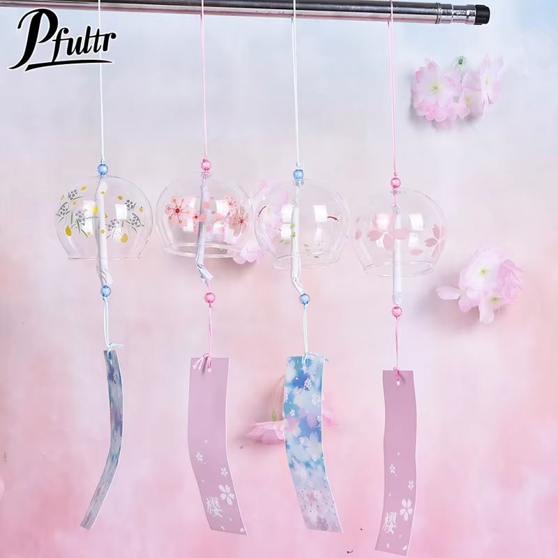 Japanese Sakura Glass Wind Chime Hanging Bell For Home Decor 0