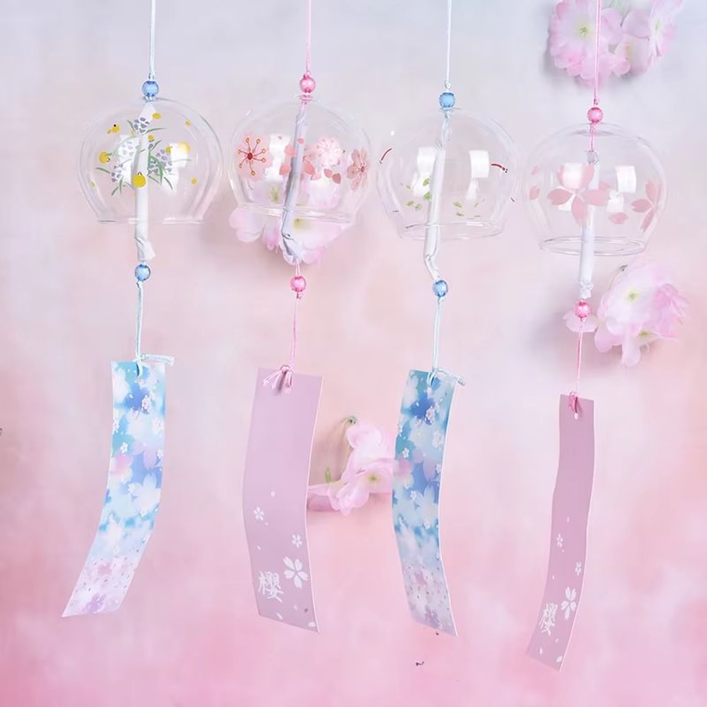 Japanese Sakura Glass Wind Chime Hanging Bell For Home Decor 1