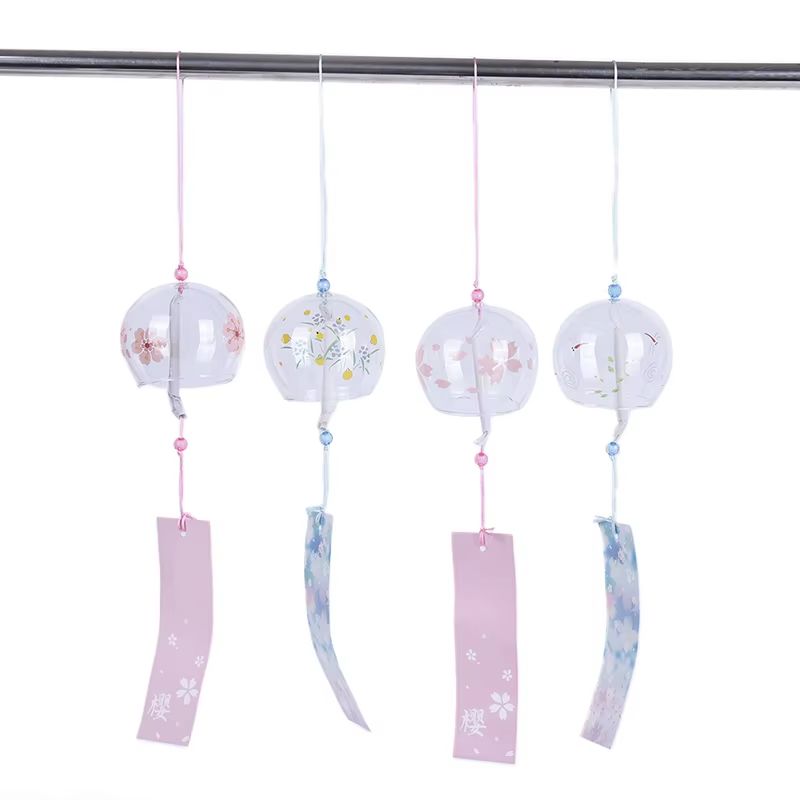 Japanese Sakura Glass Wind Chime Hanging Bell For Home Decor 4