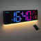 16 Large RGB LED Digital Wall Clock With Remote Control 0