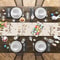 Spring Easter Bunny Egg Linen Table Runner For Dining Decor 5
