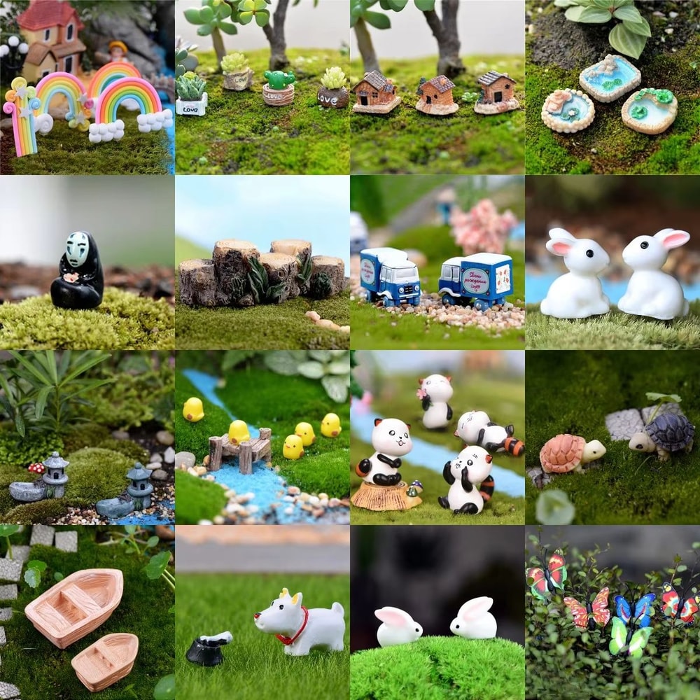 Mini Cute Animal Figurines Set For Fairy Garden Bonsai DIY Landscape Decor 0