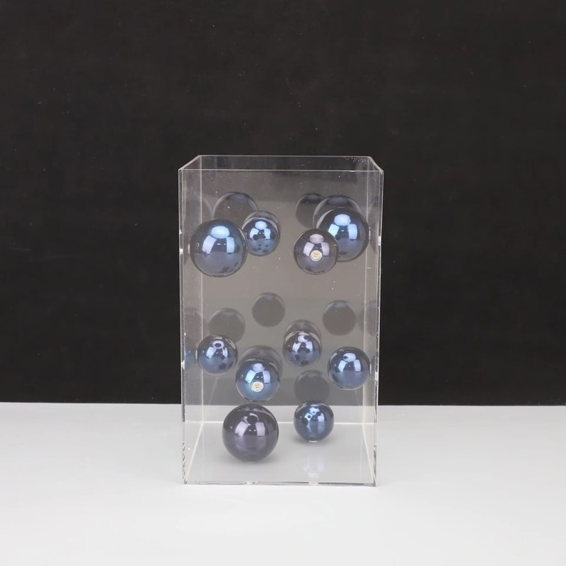 Modern Clear Acrylic Square Display Box Decorative Sphere Cover Ornament 9
