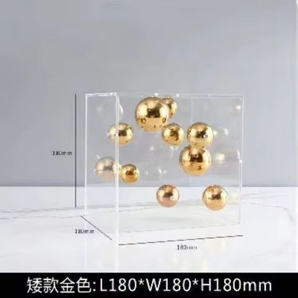 Modern Clear Acrylic Square Display Box Decorative Sphere Cover Ornament 11