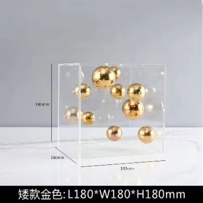 Modern Clear Acrylic Square Display Box Decorative Sphere Cover Ornament 11