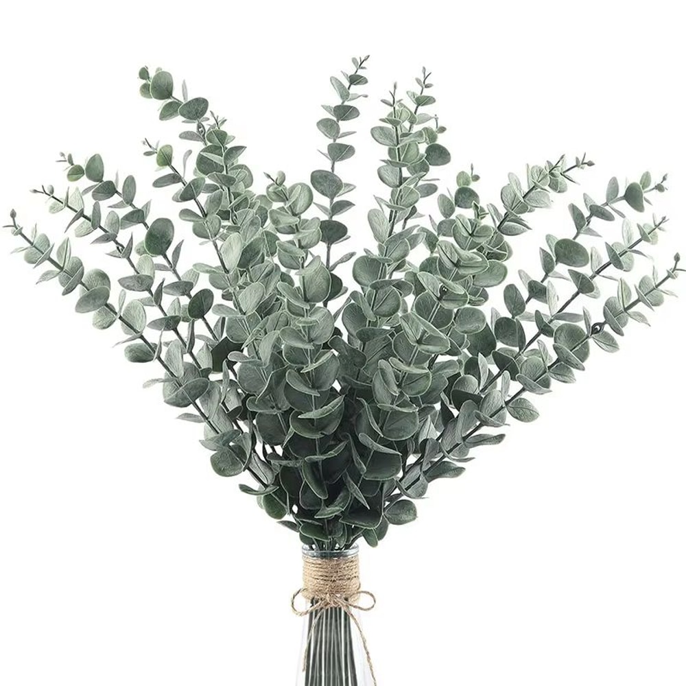 20pcs Artificial Eucalyptus Stems Faux Greenery Branches For Wedding And Home Decor 0
