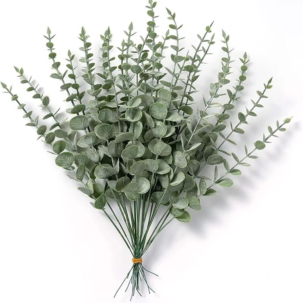20pcs Artificial Eucalyptus Stems Faux Greenery Branches For Wedding And Home Decor 7