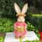 Charming Easter Bunny Cattail Figurine Rustic Spring Home Decoration 5