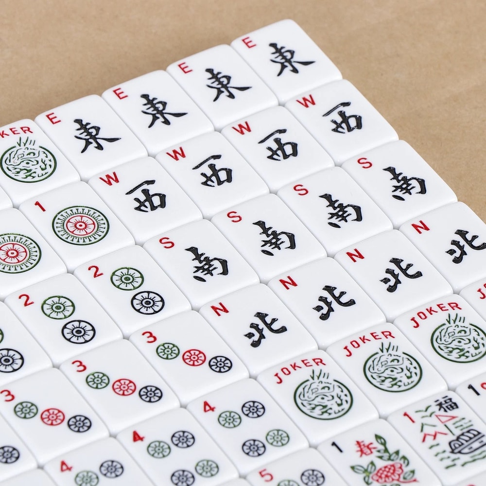 Premium American Mahjong Set With 166 Tiles 4 PushersRacks Portable Carry Bag 12