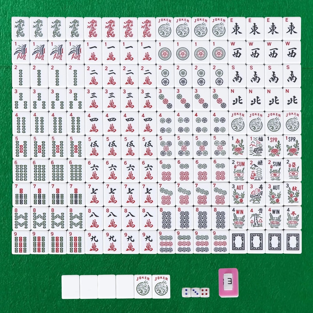 Premium American Mahjong Set With 166 Tiles 4 PushersRacks Portable Carry Bag 1