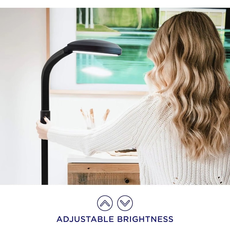 Natural Full Spectrum LED Floor Lamp 60 In Tall Sunlight Therapy Reading Light 6