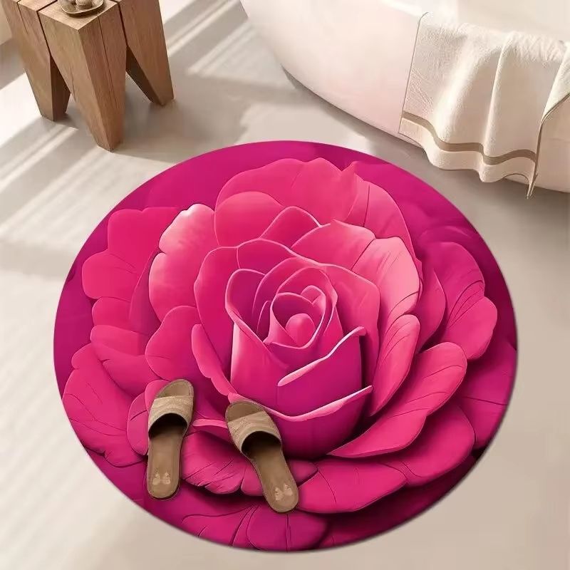 Soft Floral Area Rug Absorbent Vintage Carpet For Bedroom Living Room Bathroom 16