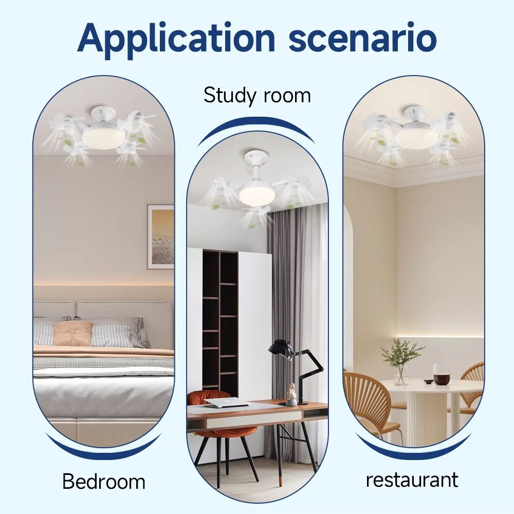 Modern LED Ceiling Fan With Remote 3Speed Adjustable Quiet Fan Light For Bedroom Living Room 1