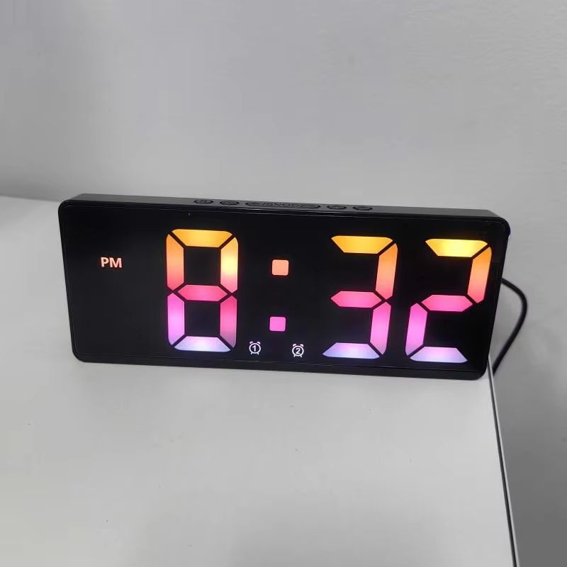 Smart Voice Control LED Digital Alarm Clock With Temperature Snooze 12