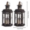 Vintage Nordic Black Iron Candle Lantern Hanging Decor For Home Wedding 7
