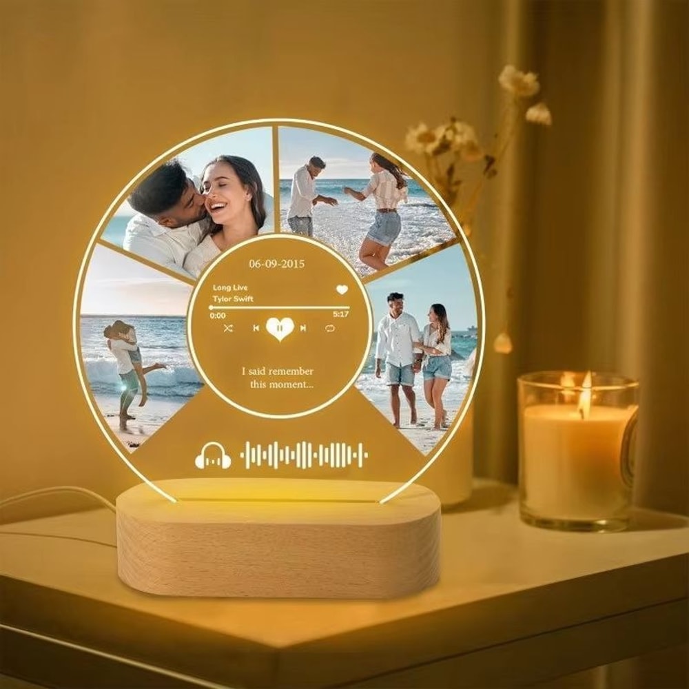 Custom Spotify Acrylic Music Plaque Lamp With Photo Song Code Gift 8