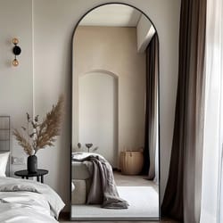 oversized full length floor mirror with stand 58x18in modern rectangular body mirror