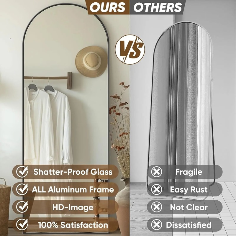 Oversized Full Length Floor Mirror With Stand 58x18in Modern Rectangular Body Mirror 4