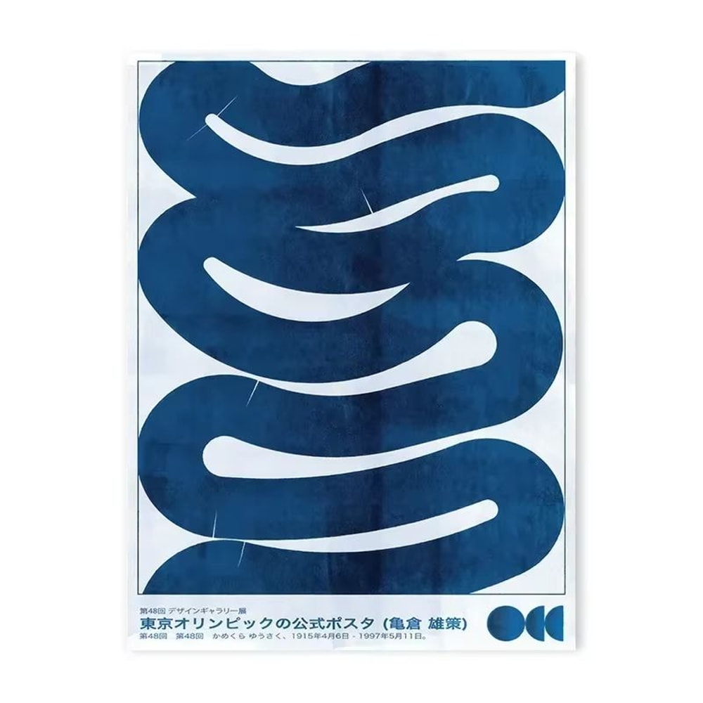 Japanese Blue Wave Canvas Wall Art Vintage Abstract Japandi Poster For Modern Home Decor 12
