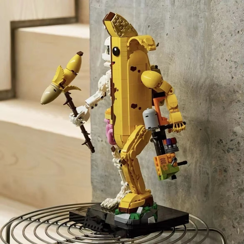 1414 Piece Banana Brick Building Set 3D Display Model With Stand And Collectible Design 1