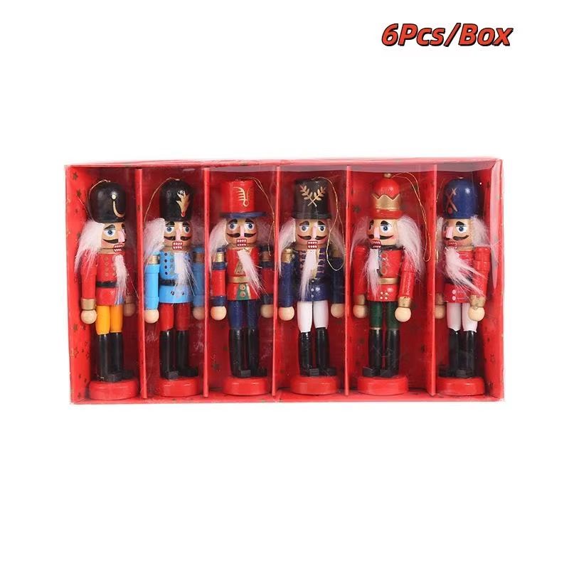 Mini Nutcracker Ornaments 472in Christmas Desktop Decor Doll Pendant Set 8