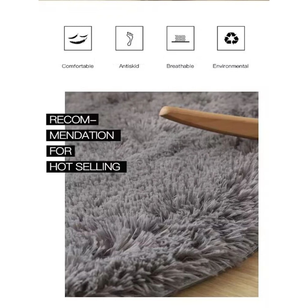 Fluffy Round White Carpet Non Slip Plush Shag Rug For Bedroom Living Room Decor 3