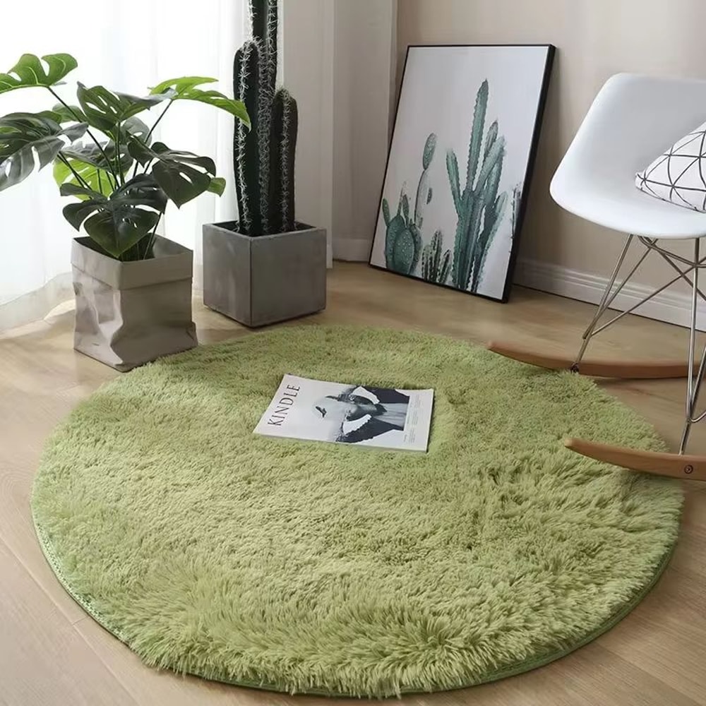 Fluffy Round White Carpet Non Slip Plush Shag Rug For Bedroom Living Room Decor 13