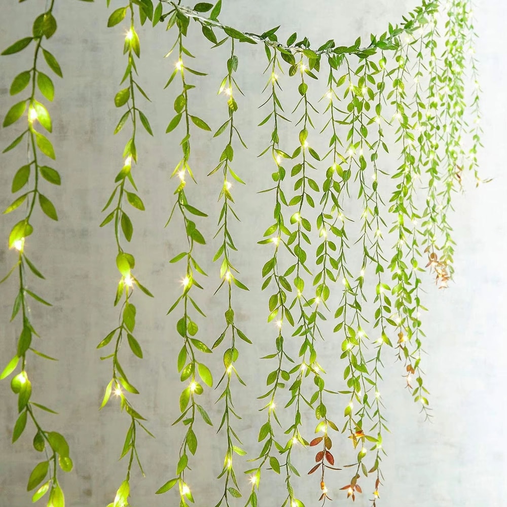 Artificial Ivy Garland With LED Lights Ivy Garland Lights Aesthetic Hanging Vine Decor For Room E 0