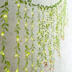 artificial ivy garland with led lights – ivy garland lights aesthetic hanging vine decor for room & events