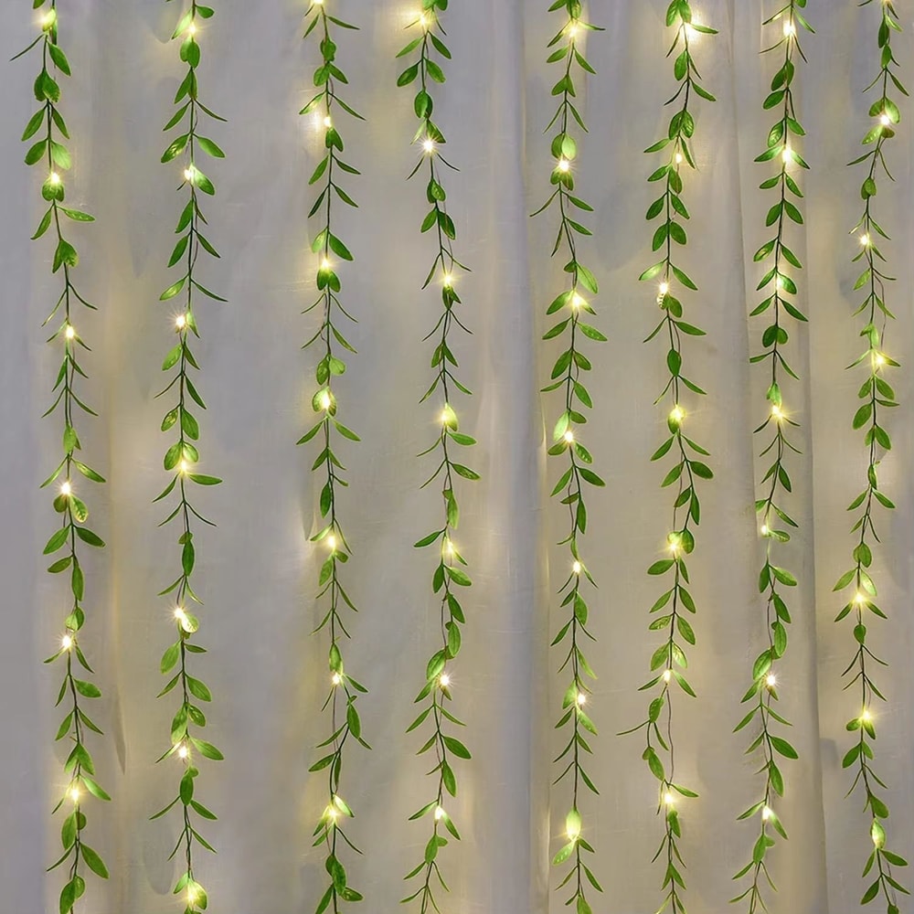 Artificial Ivy Garland With LED Lights Ivy Garland Lights Aesthetic Hanging Vine Decor For Room E 4
