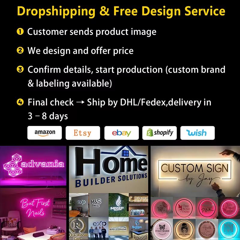 Custom Backlit Metal LED Logo Sign For Business Wall Branding 2