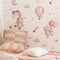 Pink Cartoon Bear Balloon Wall Stickers For Kids Nursery Room Decor 1