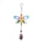 Hummingbird Dragonfly Wind Chime With Painted Glass Metal Art For Garden Decor 9