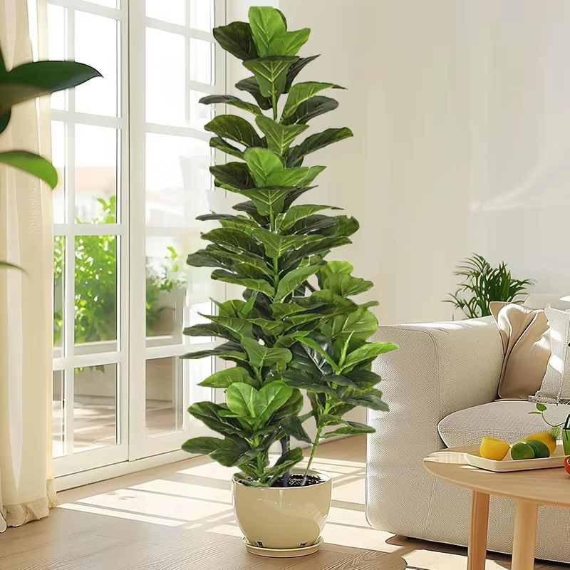 Realistic Artificial Fiddle Leaf Fig Tree Faux Indoor Plant Decor 1