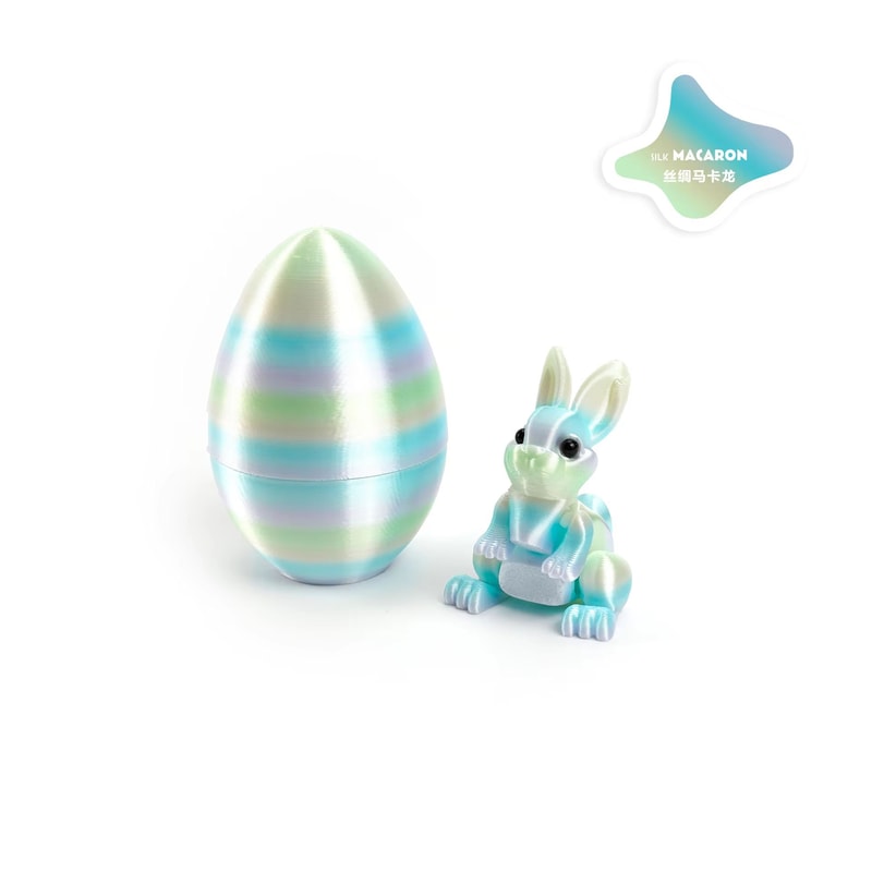 3D Printed Easter Rabbit Egg Bunny Ornament Cute Desktop Decor 11